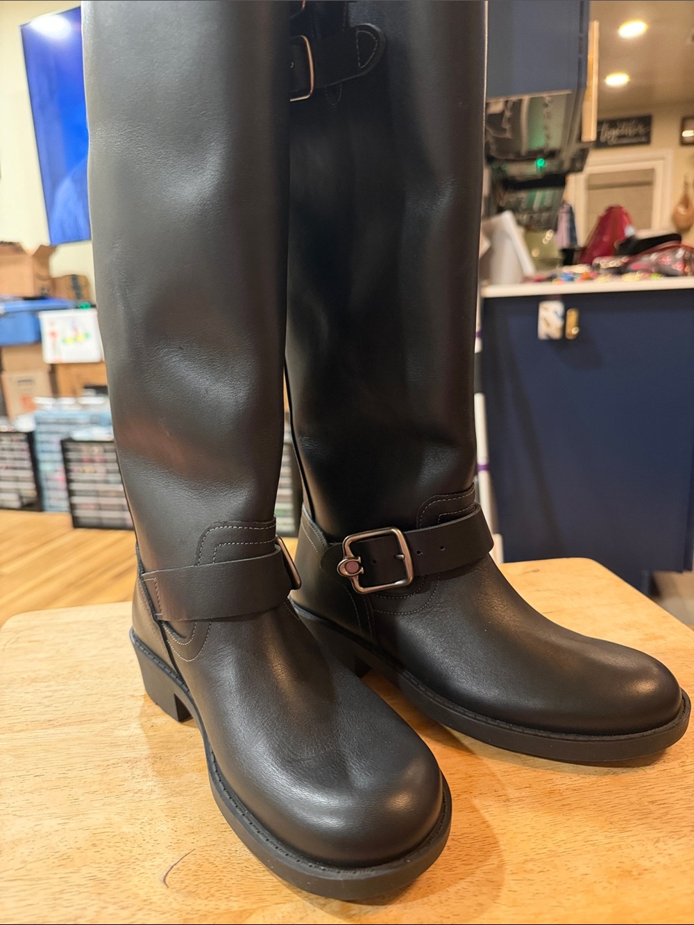 Designer Coa%# Black Women's Buckle Boots. Size 5 (85) Retail: $149. NO LB OFFER